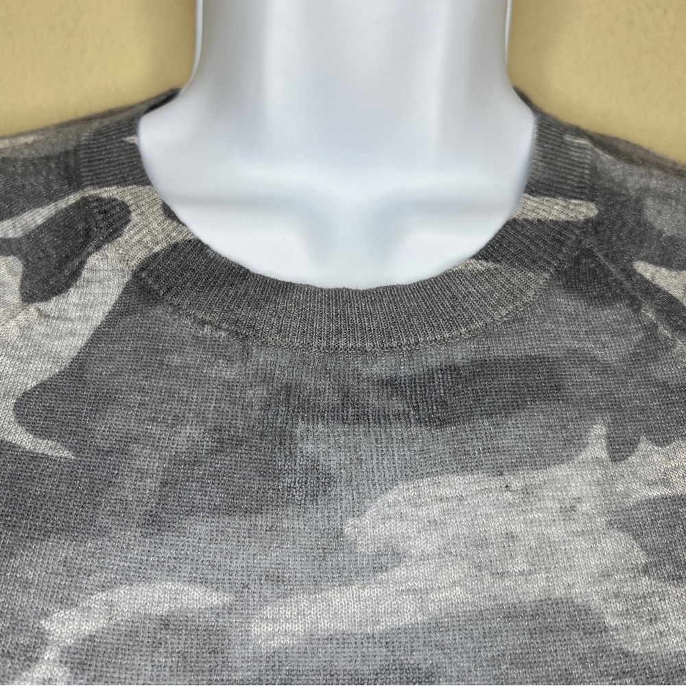 LOFT Shimmer Gray Camo Lightweight Sheer Sweater - Sz S - Picture 3 of 8